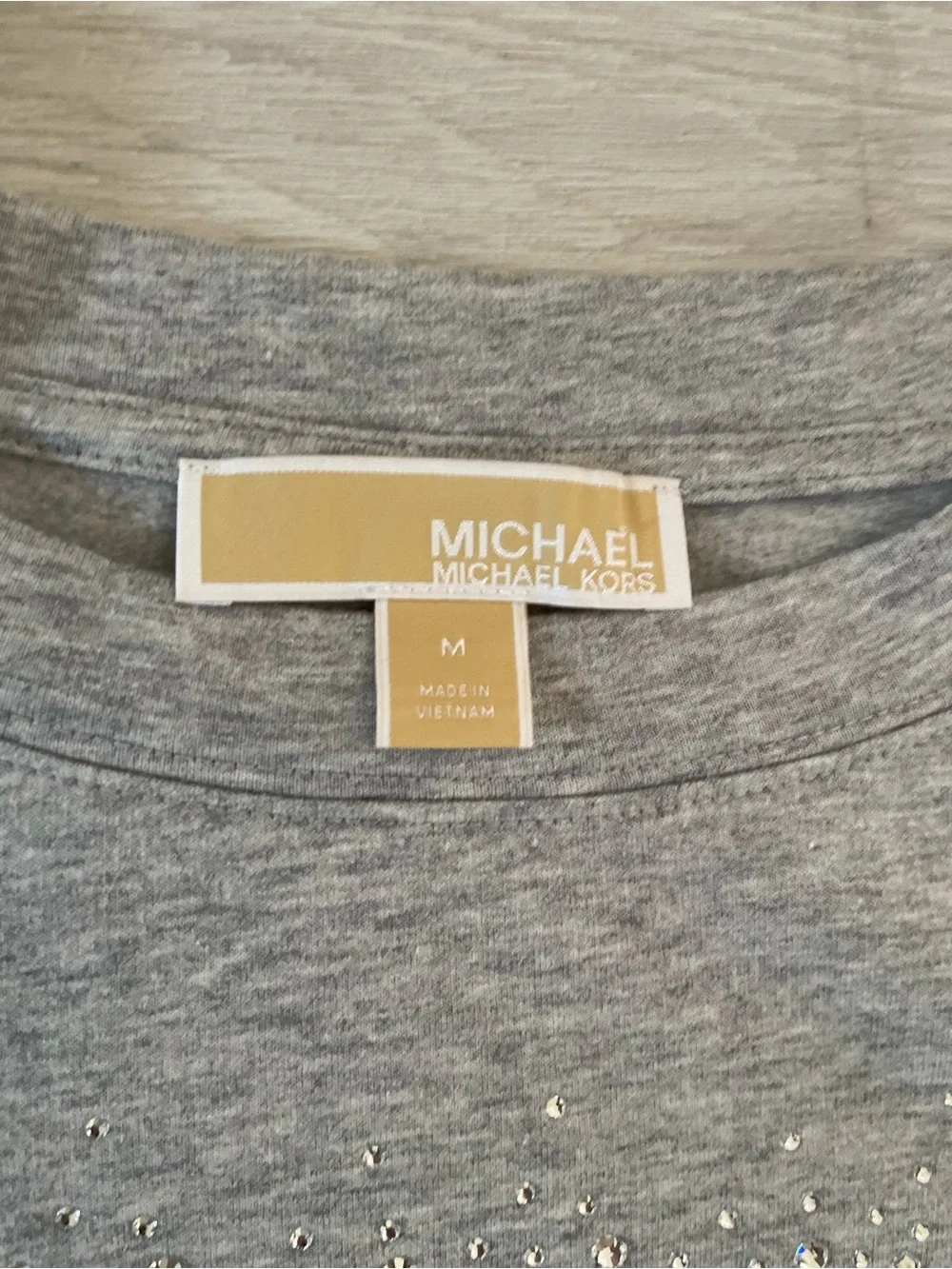 MICHAEL KORS Gray Sweatshirt with Bling ~ M